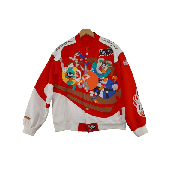 VTG LOT 29 Looney Tunes Motorcycle Jacket Men Large Acme Motors Bugs Bunny Taz - Picture 1 of 12